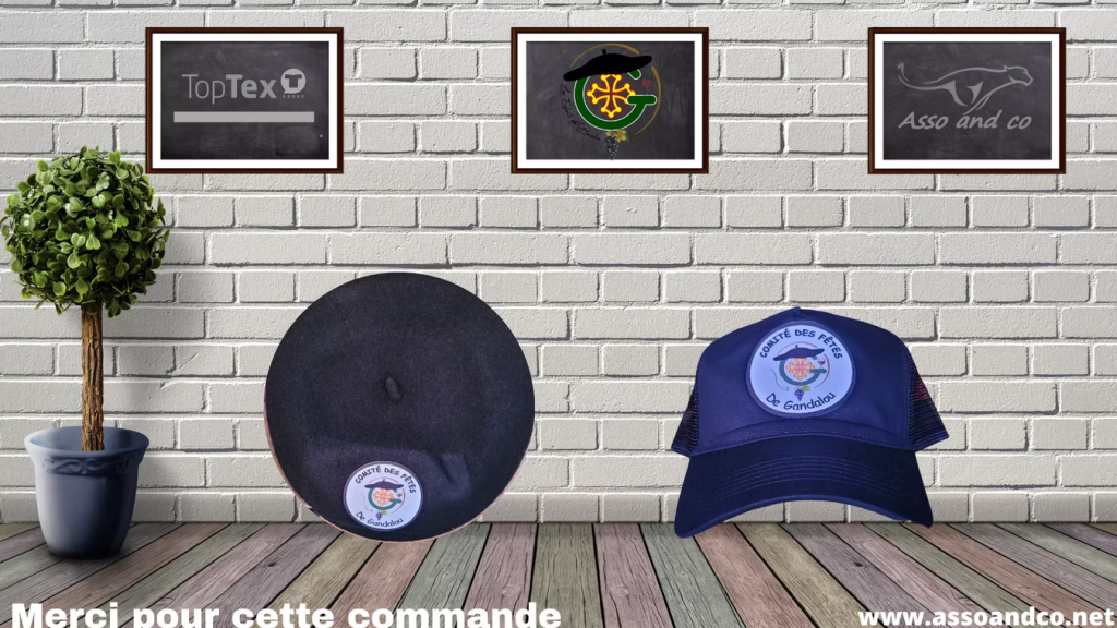 Casquette et béret Comité des fêtes Gandalou